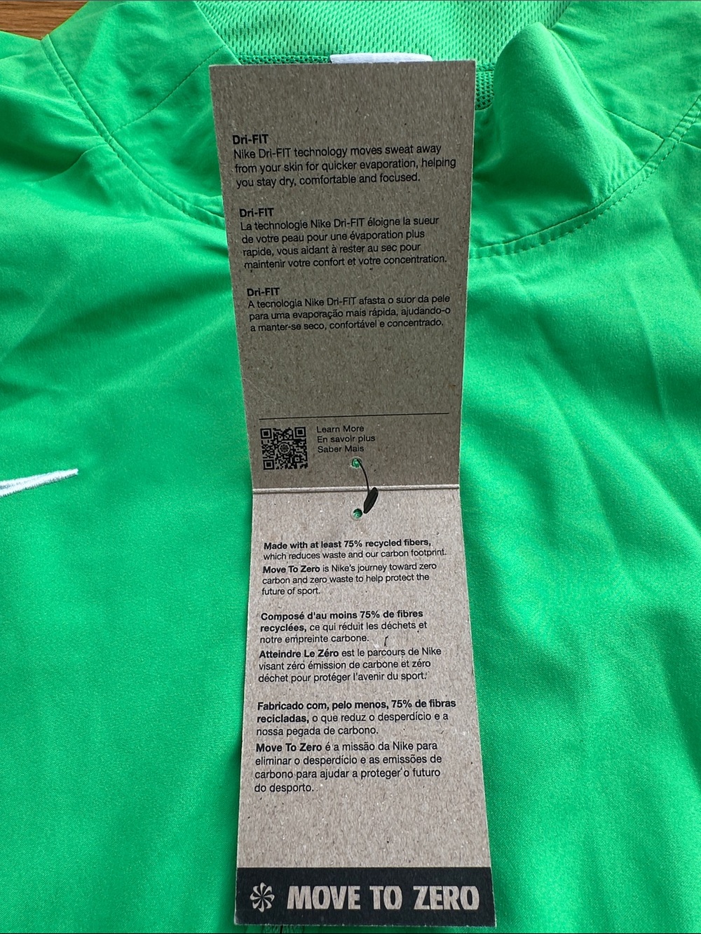 Nike Men’s Full-Zip Windbreaker Jacket Green NWT Size XL running - Picture 3 of 9